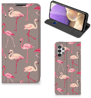 B2Ctelecom Stand Case Samsung Galaxy A32 5G Hoesje met naam Flamingo