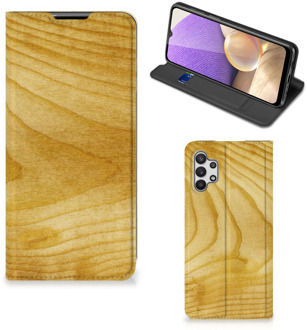 B2Ctelecom Stand Case Samsung Galaxy A32 5G Smart Cover Licht Hout