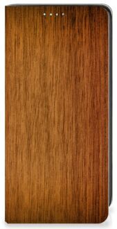 B2Ctelecom Stand Case Samsung Galaxy A41 Telefoonhoesje Donker Hout