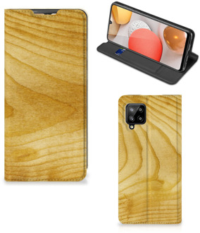 B2Ctelecom Stand Case Samsung Galaxy A42 Smart Cover Licht Hout