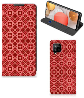 B2Ctelecom Stand Case Samsung Galaxy A42 Smartphone Hoesje Batik Red