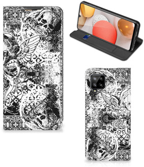 B2Ctelecom Stand Case Samsung Galaxy A42 Telefoonhoesje Skulls Angel