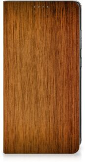 B2Ctelecom Stand Case Samsung Galaxy A52 Telefoonhoesje Donker Hout