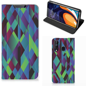 B2Ctelecom Stand Case Samsung Galaxy A60 Abstract Green Blue