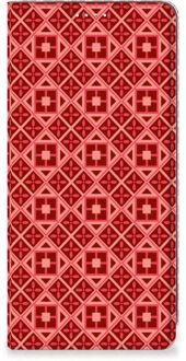 B2Ctelecom Stand Case Samsung Galaxy A71 Smartphone Hoesje Batik Red