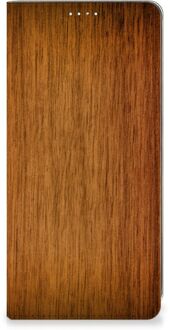 B2Ctelecom Stand Case Samsung Galaxy A71 Telefoonhoesje Donker Hout