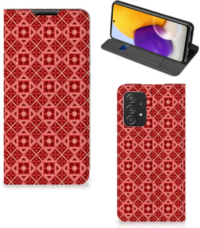 B2Ctelecom Stand Case Samsung Galaxy A72 (5G/4G) Smartphone Hoesje Batik Red