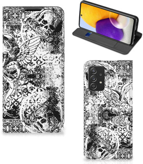 B2Ctelecom Stand Case Samsung Galaxy A72 (5G/4G) Telefoonhoesje Skulls Angel