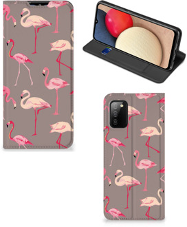 B2Ctelecom Stand Case Samsung Galaxy M02s | A02s Hoesje met naam Flamingo