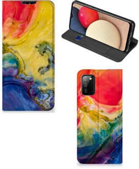 B2Ctelecom Stand Case Samsung Galaxy M02s | A02s Smart Cover Watercolor Dark