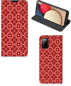 B2Ctelecom Stand Case Samsung Galaxy M02s | A02s Smartphone Hoesje Batik Red