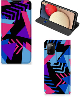 B2Ctelecom Stand Case Samsung Galaxy M02s | A02s Telefoonhoesje Funky Triangle