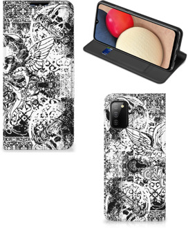 B2Ctelecom Stand Case Samsung Galaxy M02s | A02s Telefoonhoesje Skulls Angel