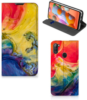 B2Ctelecom Stand Case Samsung Galaxy M11 | A11 Smart Cover Watercolor Dark