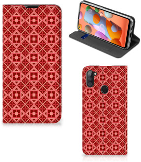 B2Ctelecom Stand Case Samsung Galaxy M11 | A11 Smartphone Hoesje Batik Red