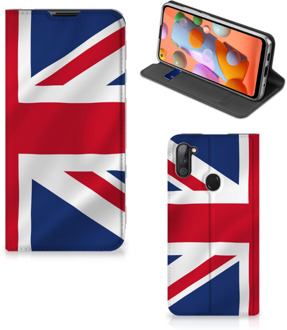 B2Ctelecom Stand Case Samsung Galaxy M11 | A11 Telefoonhoesje Groot-Brittannië Vlag