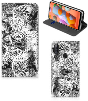 B2Ctelecom Stand Case Samsung Galaxy M11 | A11 Telefoonhoesje Skulls Angel