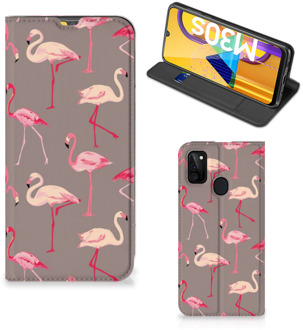 B2Ctelecom Stand Case Samsung Galaxy M21 Hoesje met naam Flamingo