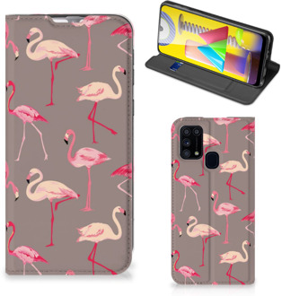 B2Ctelecom Stand Case Samsung Galaxy M31 Hoesje met naam Flamingo