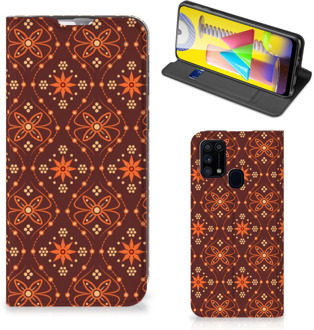 B2Ctelecom Stand Case Samsung Galaxy M31 Telefoonhoesje Batik Brown