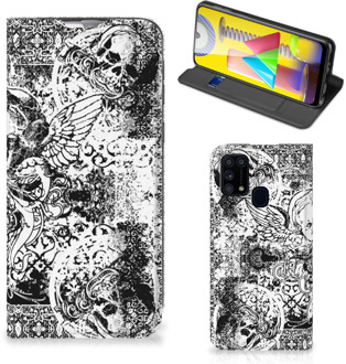 B2Ctelecom Stand Case Samsung Galaxy M31 Telefoonhoesje Skulls Angel