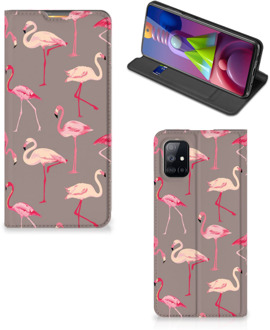 B2Ctelecom Stand Case Samsung Galaxy M51 Hoesje met naam Flamingo