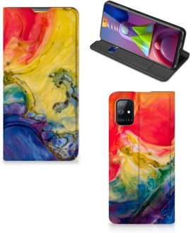 B2Ctelecom Stand Case Samsung Galaxy M51 Smart Cover Watercolor Dark