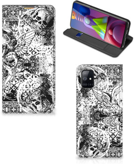 B2Ctelecom Stand Case Samsung Galaxy M51 Telefoonhoesje Skulls Angel