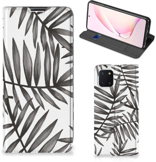 B2Ctelecom Stand Case Samsung Galaxy Note 10 Lite Hoesje met Tekst Leaves Grey