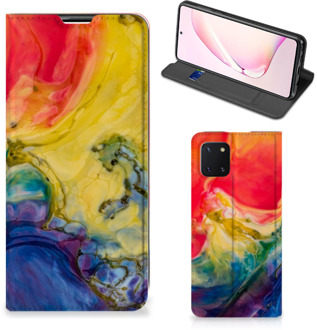 B2Ctelecom Stand Case Samsung Galaxy Note 10 Lite Smart Cover Watercolor Dark