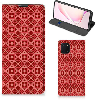 B2Ctelecom Stand Case Samsung Galaxy Note 10 Lite Smartphone Hoesje Batik Red