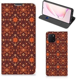 B2Ctelecom Stand Case Samsung Galaxy Note 10 Lite Telefoonhoesje Batik Brown