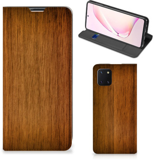 B2Ctelecom Stand Case Samsung Galaxy Note 10 Lite Telefoonhoesje Donker Hout