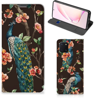 B2Ctelecom Stand Case Samsung Galaxy Note 10 Lite Telefoonhoesje Pauw met Bloemen