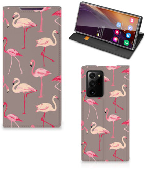 B2Ctelecom Stand Case Samsung Galaxy Note 20 Ultra Hoesje met naam Flamingo