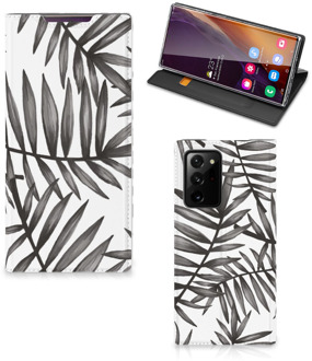 B2Ctelecom Stand Case Samsung Galaxy Note 20 Ultra Hoesje met Tekst Leaves Grey