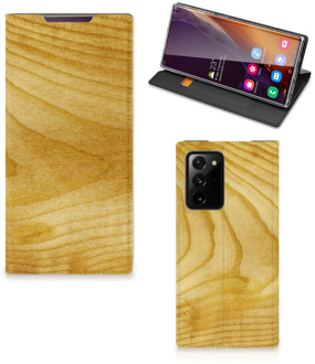 B2Ctelecom Stand Case Samsung Galaxy Note 20 Ultra Smart Cover Licht Hout