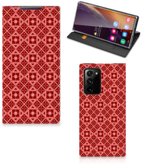 B2Ctelecom Stand Case Samsung Galaxy Note 20 Ultra Smartphone Hoesje Batik Red