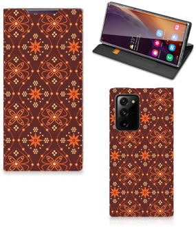 B2Ctelecom Stand Case Samsung Galaxy Note 20 Ultra Telefoonhoesje Batik Brown