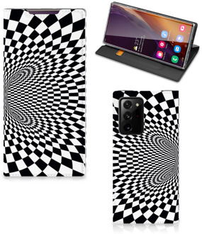 B2Ctelecom Stand Case Samsung Galaxy Note 20 Ultra Telefoonhoesje met Pasjeshouder Illusie