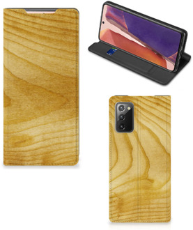 B2Ctelecom Stand Case Samsung Galaxy Note20 Smart Cover Licht Hout