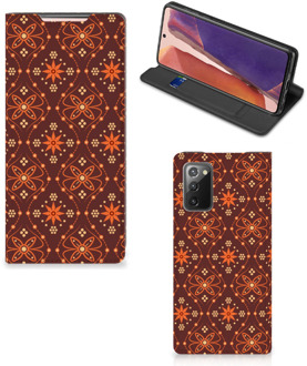 B2Ctelecom Stand Case Samsung Galaxy Note20 Telefoonhoesje Batik Brown