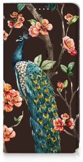 B2Ctelecom Stand Case Samsung Galaxy S20 FE Telefoonhoesje Pauw met Bloemen