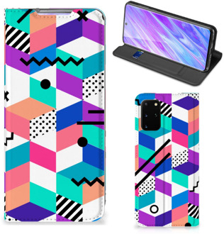 B2Ctelecom Stand Case Samsung Galaxy S20 Plus Kleurrijk Blokken