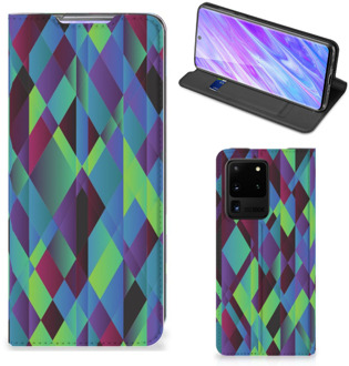 B2Ctelecom Stand Case Samsung Galaxy S20 Ultra Abstract Green Blue