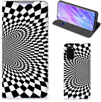 B2Ctelecom Stand Case Samsung Galaxy S20 Zwart-Wit Design Illusie