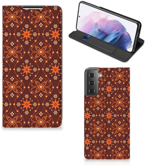 B2Ctelecom Stand Case Samsung Galaxy S21 Plus Telefoonhoesje Batik Brown