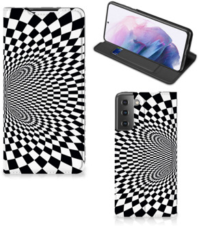 B2Ctelecom Stand Case Samsung Galaxy S21 Plus Telefoonhoesje met Pasjeshouder Illusie