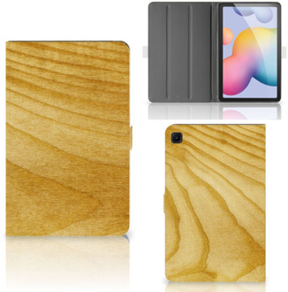 B2Ctelecom Stand Case Samsung Galaxy Tab S6 Lite Hoesje met Magneetsluiting Licht Hout