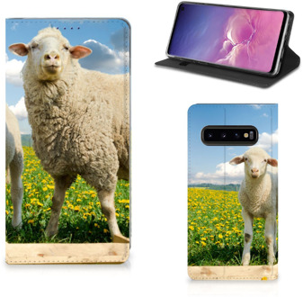 B2Ctelecom Stand Case Samsung S10 Schaap en Lammetje